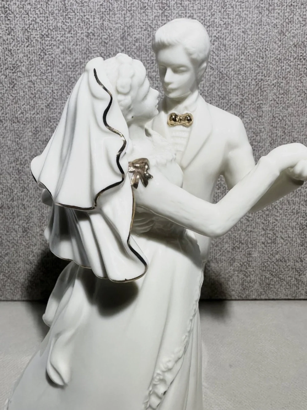Bride and Groom White Porcelain 5” Wedding Cake Topper Mikasa